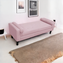 Ver imagem 2 de Recamier Baú Fênix para Cama Solteiro 90cm Suede Rosa Bebe - Incasa Decor