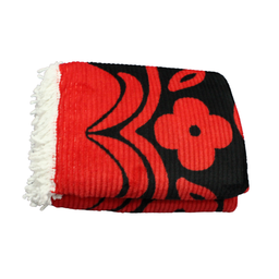 Colcha Casal ou Queen Chenille Canelada Veludo com Franjas:vermelho - 3