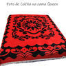 Colcha Casal ou Queen Chenille Canelada Veludo com Franjas:vermelho - 2