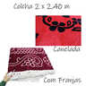 Colcha Casal ou Queen Chenille Canelada Veludo com Franjas:vermelho - 4