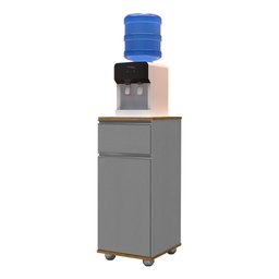 Suporte Bebedouro Com 1 Porta e 1 Gaveta Alaska Jequitibá/Cinza J&A Móveis - 1