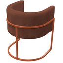 Ver imagem 6 de Kit 4 Poltrona Reforçadas Decorativa Sala de Estar Carla Base Ferro Bronze Suede Marrom