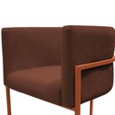 Ver imagem 5 de Kit 4 Poltrona Reforçadas Decorativa Sala de Estar Carla Base Ferro Bronze Suede Marrom