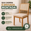 Ver imagem 5 de Conjunto Mesa Redonda 100cm com 4 Cadeiras Estofadas em Veludo Bege Sala de Jantar Pérola e Rubi