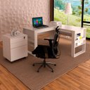 Ver imagem 1 de Conjunto Escritório Com Mesa em L e Gaveteiro Com Chave Cor: Branco