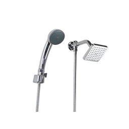 Ducha 10 Cm Quadrada em Abs Flatt com Chuveirinho C/ Trava - 1