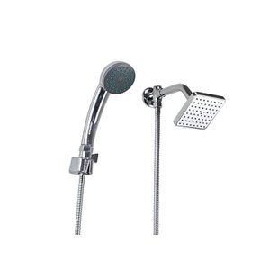 Ducha 10 Cm Quadrada em Abs Flatt com Chuveirinho C/ Trava