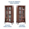 Cristaleira de Vidro em Madeira Maciça 2 Portas Imbuia - 6