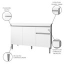 Ver imagem 3 de Balcão Gabinete para Pia com Tampo 120cm 3 Portas e 1 Gaveta Tatiane Branco - Ajl Móveis