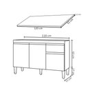Ver imagem 4 de Balcão Gabinete para Pia com Tampo 120cm 3 Portas e 1 Gaveta Tatiane Branco - Ajl Móveis
