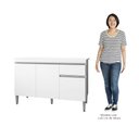 Ver imagem 5 de Balcão Gabinete para Pia com Tampo 120cm 3 Portas e 1 Gaveta Tatiane Branco - Ajl Móveis