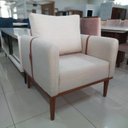 Ver imagem 2 de Poltrona Decorativa Linho Madeira Maciça Parma Bom Pastor