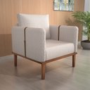 Ver imagem 1 de Poltrona Decorativa Linho Madeira Maciça Parma Bom Pastor