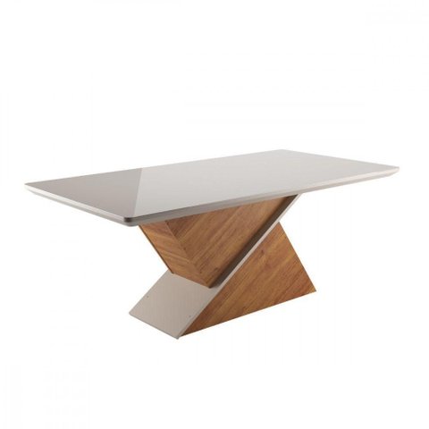 Mesa de Jantar Aurora 160x90cm Mel Blonde e Off White Viero Mel/blonde e Off White