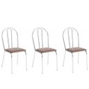 Ver imagem 1 de Kit 3 Cadeiras Lisboa Cromada para Cozinha ou Área Gourmet-assento Sintético Marrom Gatmagaziine