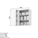 Ver imagem 6 de Armário Aéreo Canto Reto 94cm HP 100% MDF com 1 Porta e Nicho Americana Branco