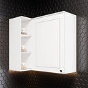 Ver imagem 1 de Armário Aéreo Canto Reto 94cm HP 100% MDF com 1 Porta e Nicho Americana Branco