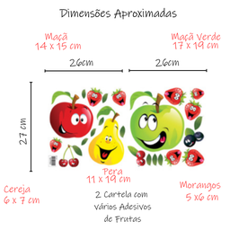Adesivo Decoração Fruta Feliz Estimule Criança a Comer Bem - 9