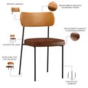 Ver imagem 4 de Cadeira para Cozinha Sala de Jantar Melina L02 Couríssimo Marrom Couríssimo Whisky - Lyam Decor