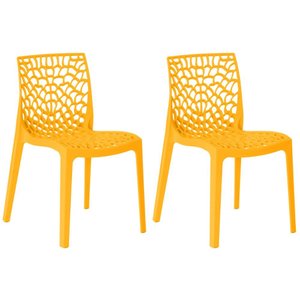 Kit 2 Cadeiras de Jantar Gruvyer Design em Polipropileno - Amarelo