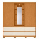 Ver imagem 4 de Guarda-Roupa 2 Portas e 6 Gavetas Atena Marrom/Cinamomo/Off White