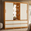 Ver imagem 1 de Guarda-Roupa 2 Portas e 6 Gavetas Atena Marrom/Cinamomo/Off White