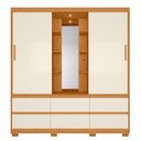 Ver imagem 3 de Guarda-Roupa 2 Portas e 6 Gavetas Atena Marrom/Cinamomo/Off White