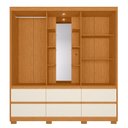 Ver mais imagens de Guarda-Roupa 2 Portas e 6 Gavetas Atena Marrom/Cinamomo/Off White