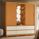Ver imagem 5 de Guarda-Roupa 2 Portas e 6 Gavetas Atena Marrom/Cinamomo/Off White