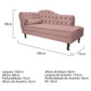Ver imagem 3 de Kit Diva Recamier Diana 160cm Lado Direito e 02 Poltronas Classic Linho - Doce Sonho Móveis RECAMIER