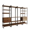 Closet Industrial Casal Completo Loft Amêndoa 4 Módulos Cabideiro com Gavetas Ferro Preto - 2