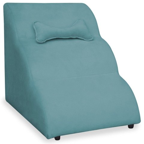 Escada Pet 46cm Estofada para Cachorro Nuvem R01 Veludo Turquesa- Annie Decor