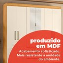 Ver imagem 5 de Guarda-Roupa Casal com Espelho 100% MDF 6 Portas 4 Gavetas 217x201cm Ópera Cinamon Touch/Off White