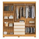Ver imagem 4 de Guarda-Roupa Casal 6 Portas 217cm x 201cm Ópera Marrom/Cinamon/Off-White