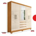 Ver imagem 3 de Guarda-Roupa Casal 6 Portas 217cm x 201cm Ópera Marrom/Cinamon/Off-White