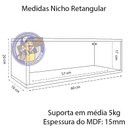 Ver imagem 2 de Kit 2 Nicho Retangular de Parede Suspenso Marrom 60x20x10p Mdf Decorativo