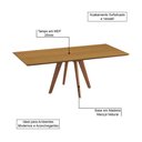 Ver imagem 2 de Mesa de Jantar Maisa Tampo Laminado Cinamomo e Pés em Madeira Maciça Natural 1,80m