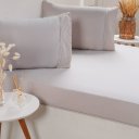 Ver imagem 3 de Jogo de Cama Queen Broderie 3 Pçs Bordado Inglês 158x198x35cm Gray