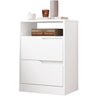 Mesa de Cabeceira 2 Gavetas Sara Flex Branco Fosco Liso/nature - 3