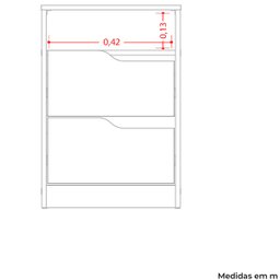 Mesa de Cabeceira 2 Gavetas Sara Flex Branco Fosco Liso/nature - 7