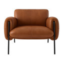 Ver imagem 5 de Kit Poltrona Cadeira Decorativa + Puf Serrana Zahav Estofado:courino Sintético Marrom