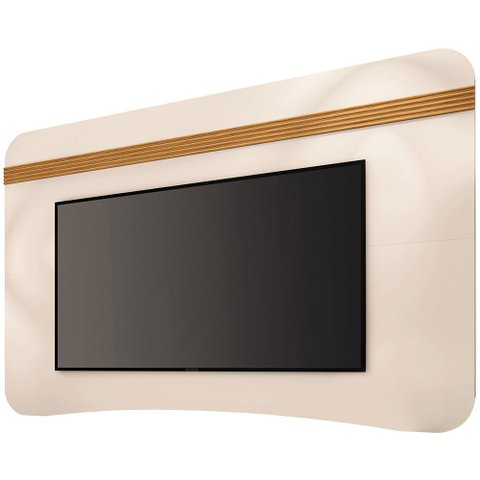 Painel para TV 80 pol Orgânico 200cm Ermione B01 Off White Cinamomo - Lyam Decor