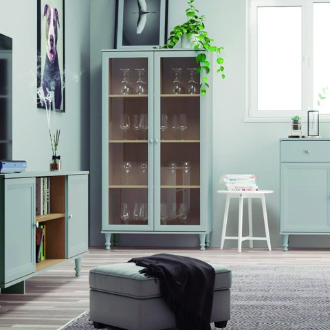 Armário Multiuso com 2 Portas de Vidro 80cm Ditália