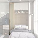 Ver imagem 2 de Guarda Roupa Modulado 01 Porta 32cm com Prateleira Setiba Móveis Rimo - Carvalho/Offwhite