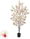 Ver imagem 1 de Planta Artificial Arvore Cerejeira C/pote X744 Branco Rosa 1,4m