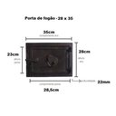 Ver imagem 3 de Porta Ferro Fundido Fornalha Cinzeiro Fogão a Lenha Suspiro Frontal 28x35cm