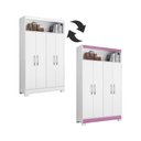 Ver imagem 7 de Conjunto Para Escritório 2 Peças com Mesa e Armário 4 portas Branco Notável Móveis