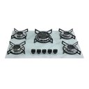 Ver imagem 1 de Fogão Cooktop Premium Tripla Chama 5 Bocas Marmorizado Branco Chamalar