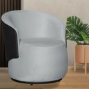 Ver imagem 2 de Poltrona Organica Recepção para Sala Aisha Corano Preto e Veludo Prata - Incasa Decor