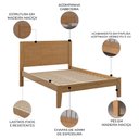 Ver imagem 3 de Cama Casal 140cm Madeira Maciça Lazio Freijó F07 - Mpozenato